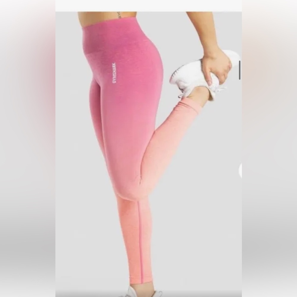 Gymsharkk ADAPT OMBRÉ SEAMLESS PINK ORANGE LEGGING